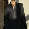 Punk Gold Color Alloy Metal Zipper Choker Necklace for Women Trend Thick Clavicle Chain Collar Vintage Necklaces