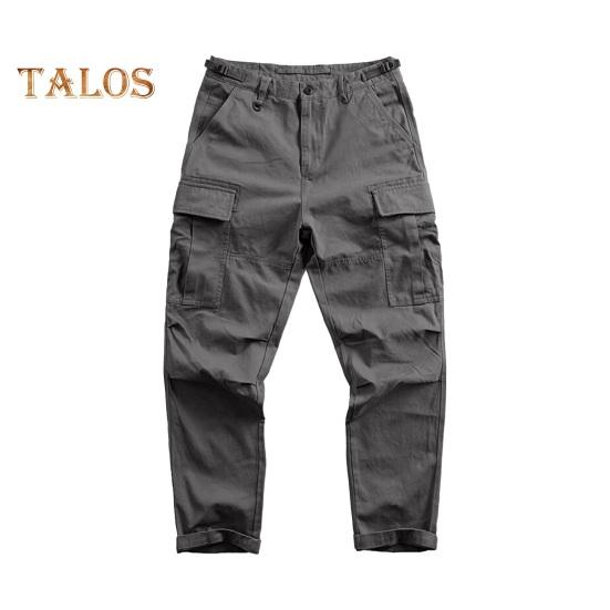 

Мужские брюки-карго свободного кроя, однотонные, винтажный стиль, уличный стиль, широкие прямые брюки с несколькими карманами, уличные брюки для путешествий на открытом воздухе M серый