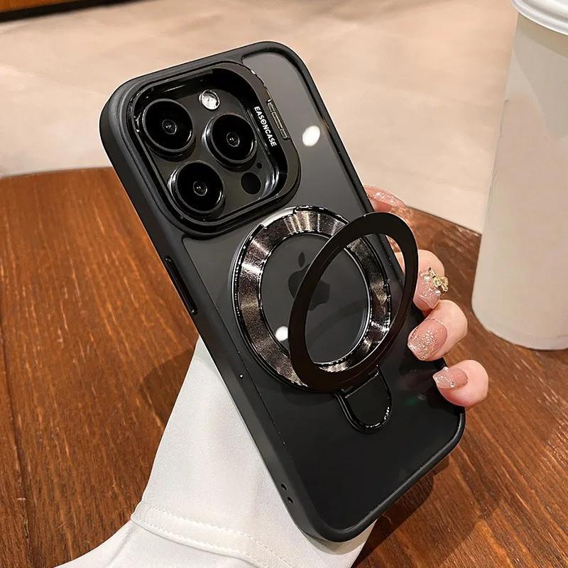 For iPhone 16 Pro Double Bracket Magsafe Case for iPhone 11 12 13 14 15 Pro Max Plus Magnet Stand Holder Armor Shockproof Cover