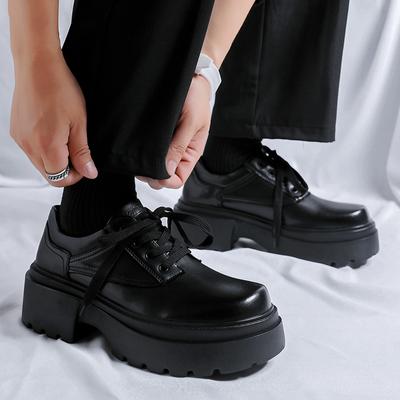 Schwarze Herrenschuhe mit dicker Sohle, hohe Qualität, vielseitiger Modedesigner-Stil, Hochzeitsparty, Outdoor-Freizeit, Schuhe mit erhöhter Sohle