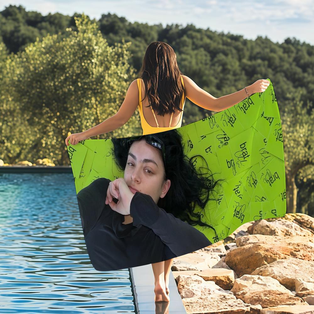 Sänger c-Charli XCX Brat Handtuch Schnelltrocknende Strandhandtücher Sind Geeignet Für Schwimmbäder Camping Yoga Und Das Fitnessstudio