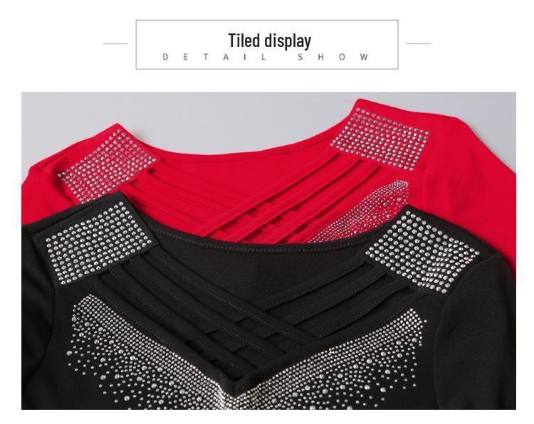 2024 Summer Mesh Fashion Cross Hollow Hot Drill Slimming Sun Protection Top for Women