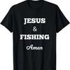 Jesus And Fishing Amen Funny Christian T-shirt