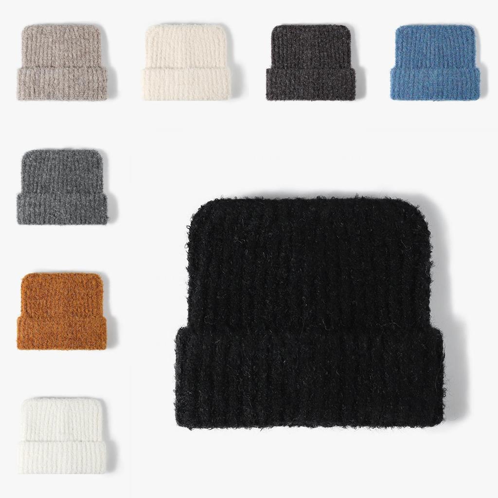 Wool Knit Beanie Hat For Women With Cat Ears Warm Breathable Windproof Winter Autumn