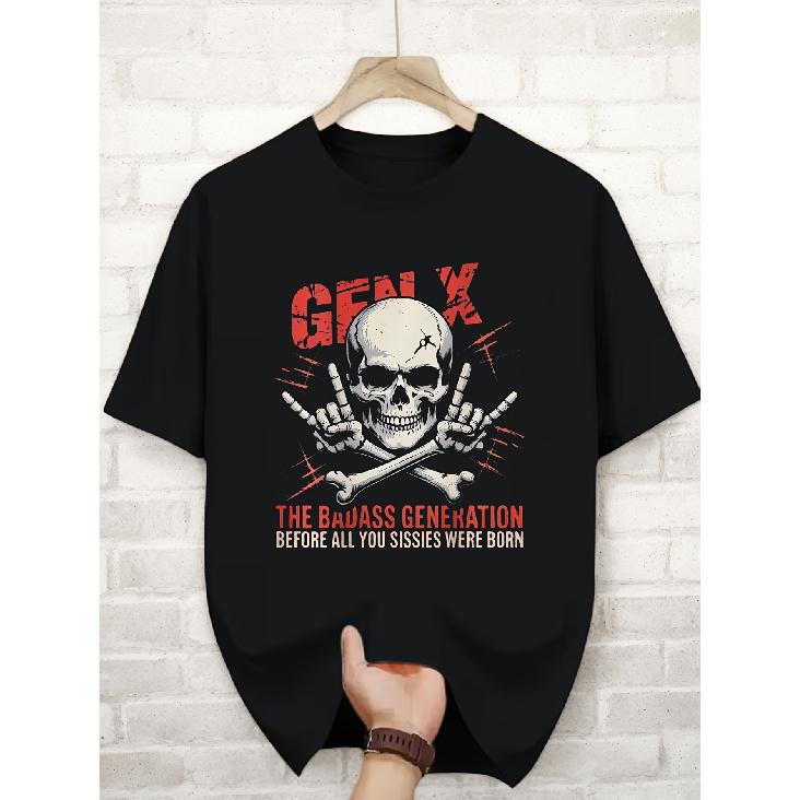 Gen X The Badass Generation Before All You Babies Were Born - Men'S Casual Crew Neck T-Shirt - 100% - Comfortable And Breathable Fabric -