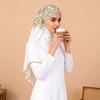 Elegant Long Chiffon Scarf With Beaded Embellishment Ethnic Wrap Headscarf Women Winter UV Protection Fashion Accessory