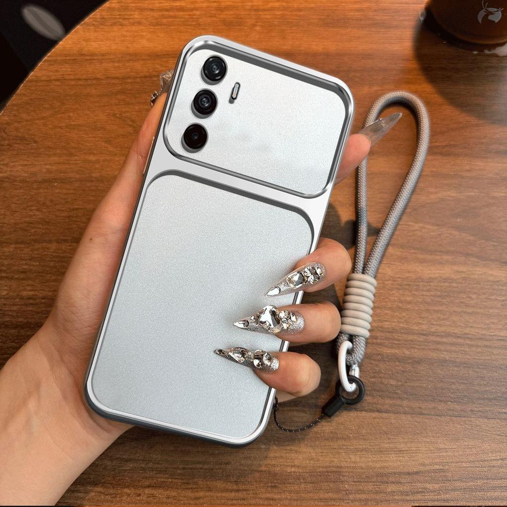 Luxury Big Window Phone Case with Lanyard for realme C65 4G Premium Textured Casing