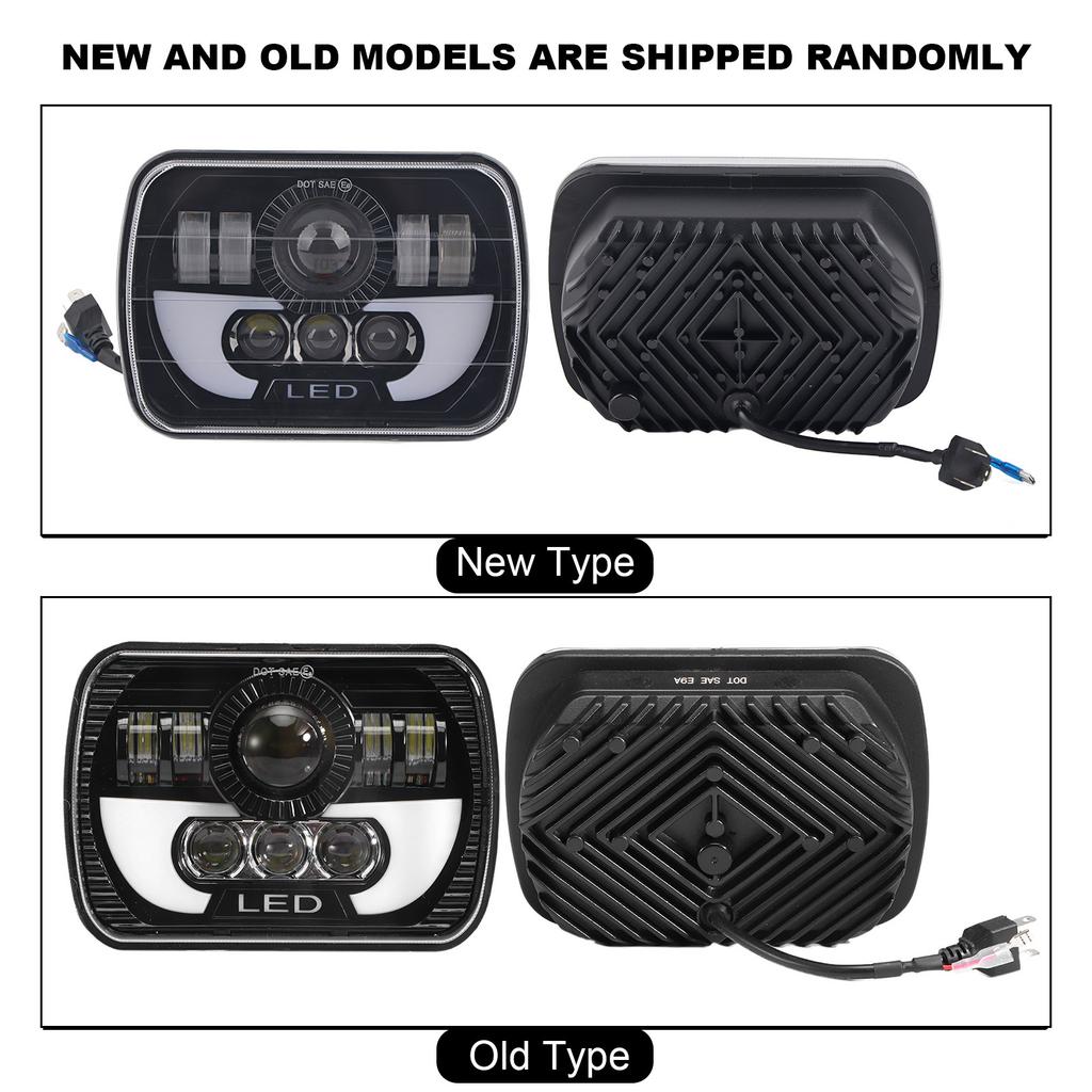 5x7in Car Headlight 90W LED Square Light High/Low Beam Headlamp Waterproof Car Headlight Waterproof Light LED Headlight