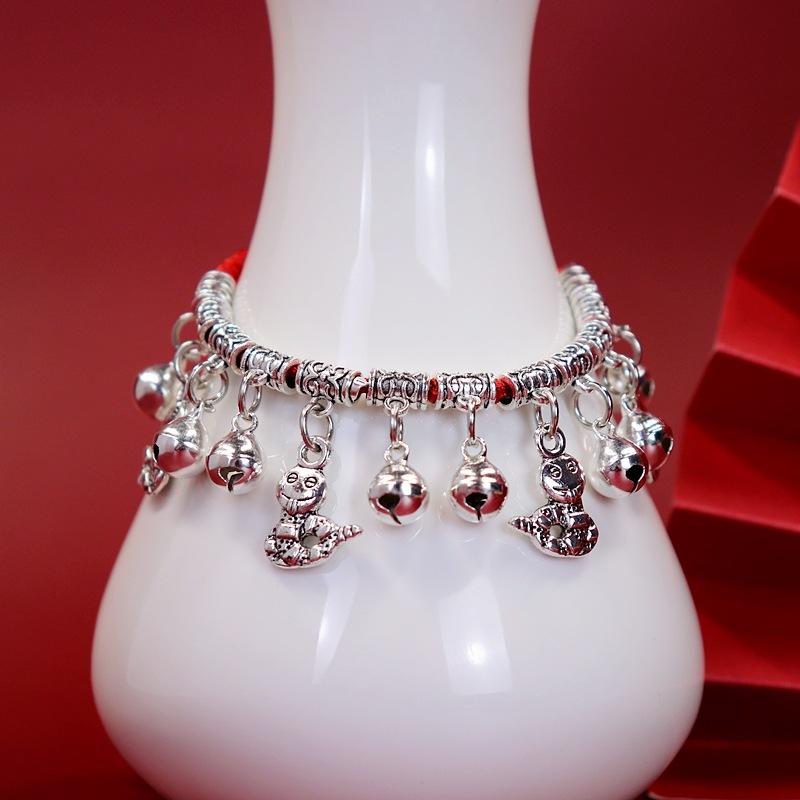 Twelve Zodiac Red String Bracelet with Bell Weaving Hand Chain for Both Men and Women Retro Hand Chain
