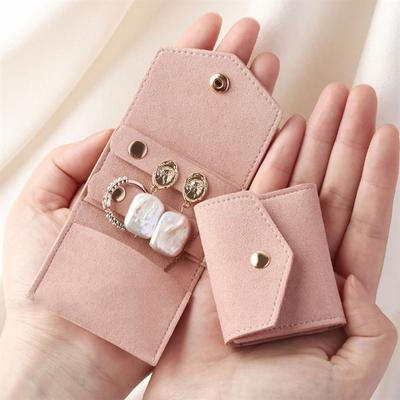Cute Small Microfiber Leather Jewelry Storage Bags 6*5cm Stud Earring Ring Charm Necklace Organizer Promotional Gifts Pouches