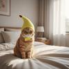 Pet Party Cap Cute Banana Cat Head Cover Adjustable Soft Pet Headwear Deformable Plush Cat Banana Headgear Pet Party