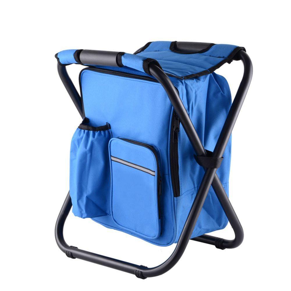 

with Cooler Bag Camping Folding Chair Wear-resistant Sports Folding Chair Picnic синій