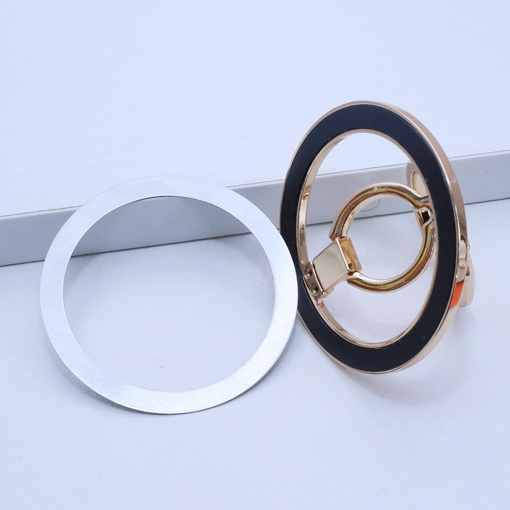 MagSafe Magnetic Phone Ring Holder Stand - Double Ring Glitter Zinc Alloy Desktop Stand