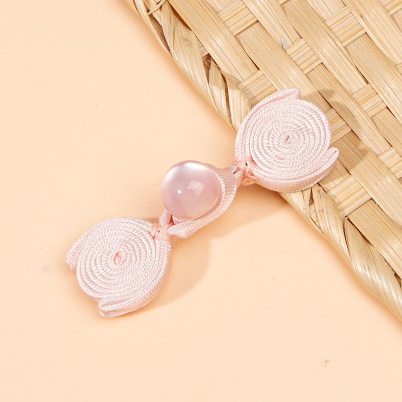 10pcs Jade Bead Flower Bud Frog Buttons Handmade Knot Closures for Qipao,Hanfu Tang Suit,Traditional Sew-On Garment Accessories