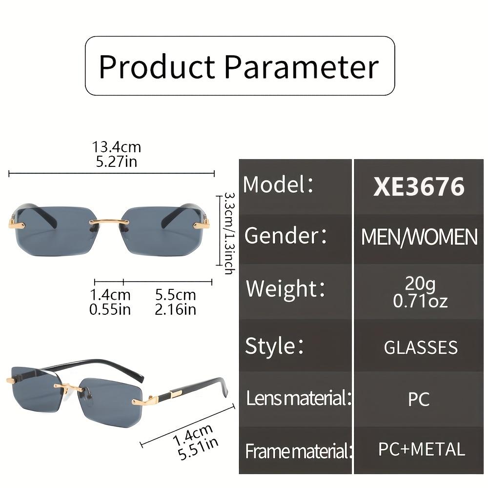 Men Women Retro Fashion Y2k Rimless Colorful Decorative Sunglasses Holiday Gift