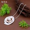 New dumb hollow geometric round long pendant, women's creative exaggeration irregular round long necklace