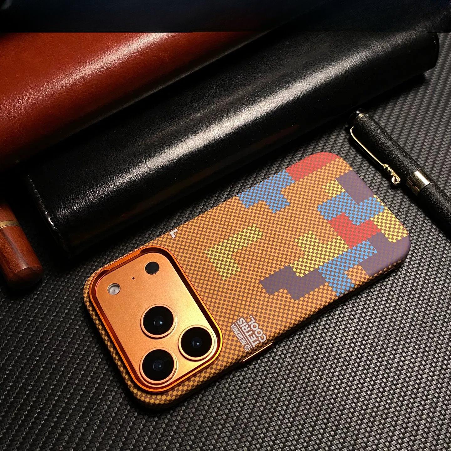 Tetris-Inspired Magnetic Kevlar iPhone 17 Pro Max Case with All-Inclusive Apple 16/15 Compatibility iPhone 14