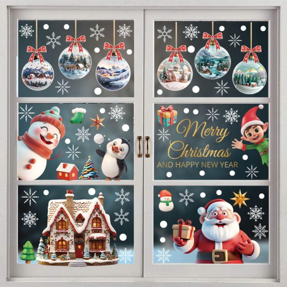 Removable Window Static Stickers PVC New Year Stickers New Christmas Window Sticker Christmas