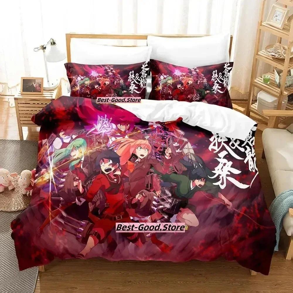 Kantai Collection Bedding Set Single Twin Full Queen King Size Bed Set Adult Kid Bedroom Duvetcover Sets Anime Parure De Lit Bed