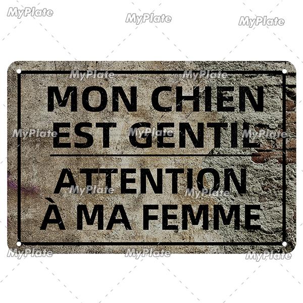 Attention Danger Words Metal Sign Vintage Plaque France Tin Sign Plate Wall Decor For Bar Club Man Cave Art Poster Custom