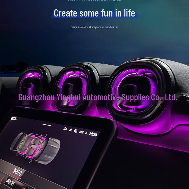 Compatible Turbine Air Outlet Ambient Light for Mercedes-Benz C-Class W206 Center Console Modification