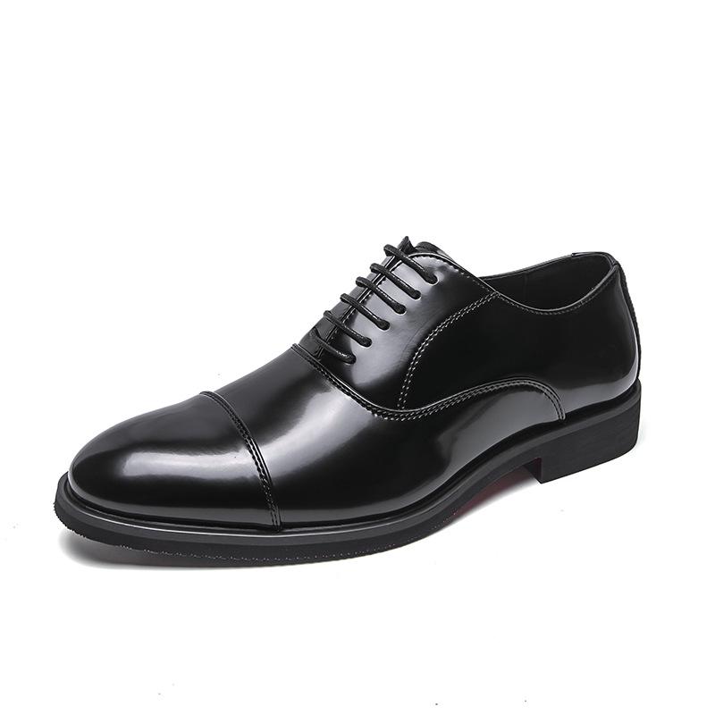 Men s Large Shiny Pointed Toe Leather Shoes - Fashionable Casual Nightclub Footwear 46 чёрный