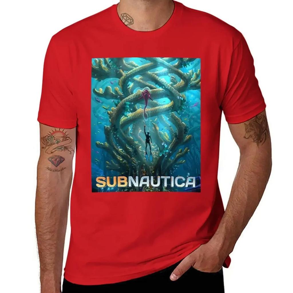 Subnautica Poster T-Shirt summer top plus sizes quick drying mens graphic t-shirts hip hop