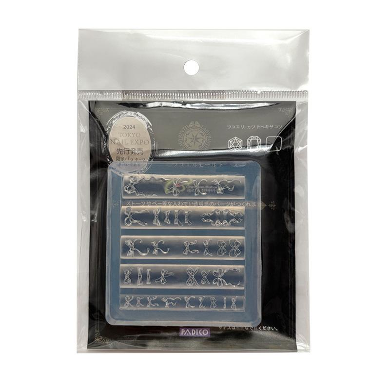 3D Ribbon Bowknot Shaped Mold Stamping Stencils Uv Gel Polish Art Mould Silicone Carving Mold Diy Design Nail Charm Decorations