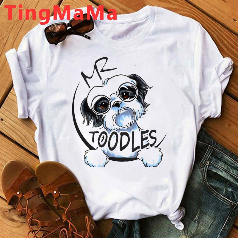 Maminka Tričko Ženy Harajuku Letní topy Kreslený Shih Tzu Grafika Trička Kawaii Módní Unisex topy