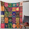 Vintage Pastoral Splicing Series Blankets Four Seasons Blankets Home Flannel Blankets Holiday Gift Blankets