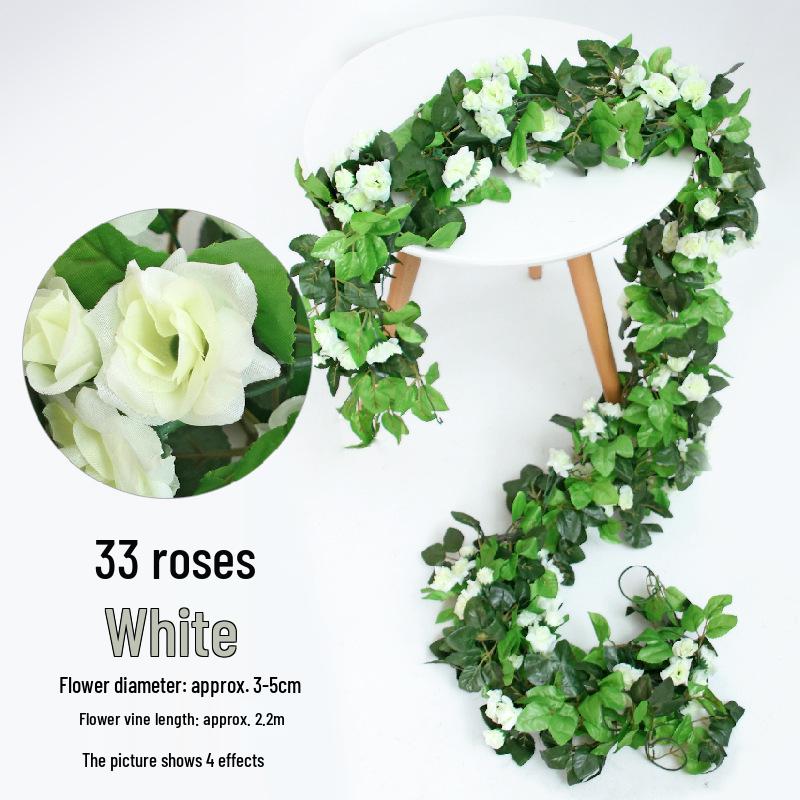 Artificial Rose Flower Vine for Indoor Decoration: Ceiling Hanging & Living Room Decor