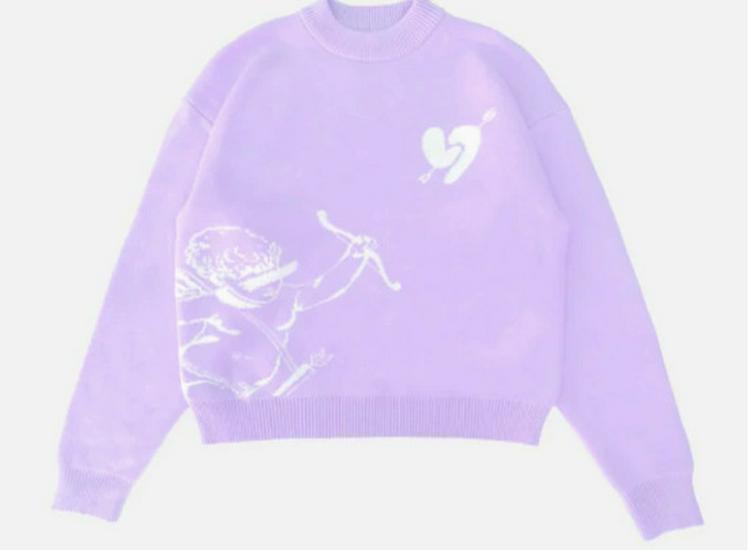 Y2K American High Street Casual Cupid Archery Jacquard Knit Sweater for Men and Women