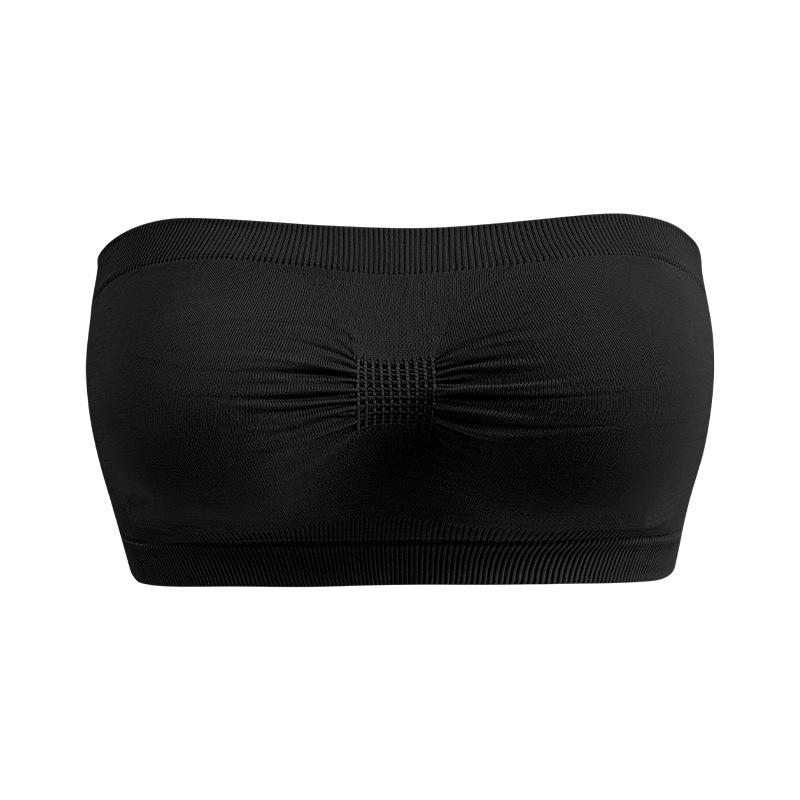 Plus Size Strapless Bandeau Bra S чёрный