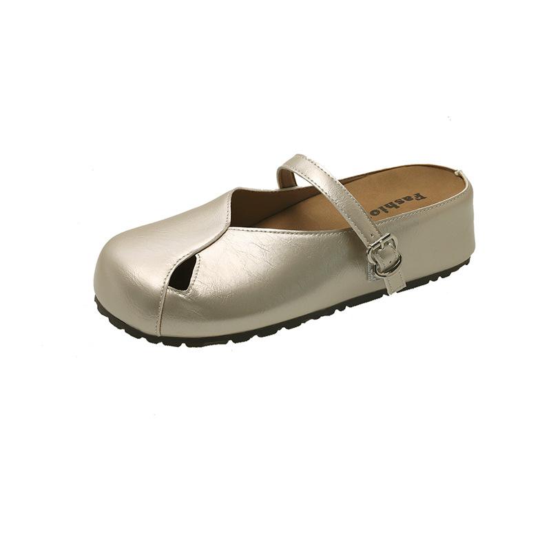 

Mary Jane shoes women s 2025 new autumn round head retro light mouth thick heel with casual soft-soled beanie slippers 40