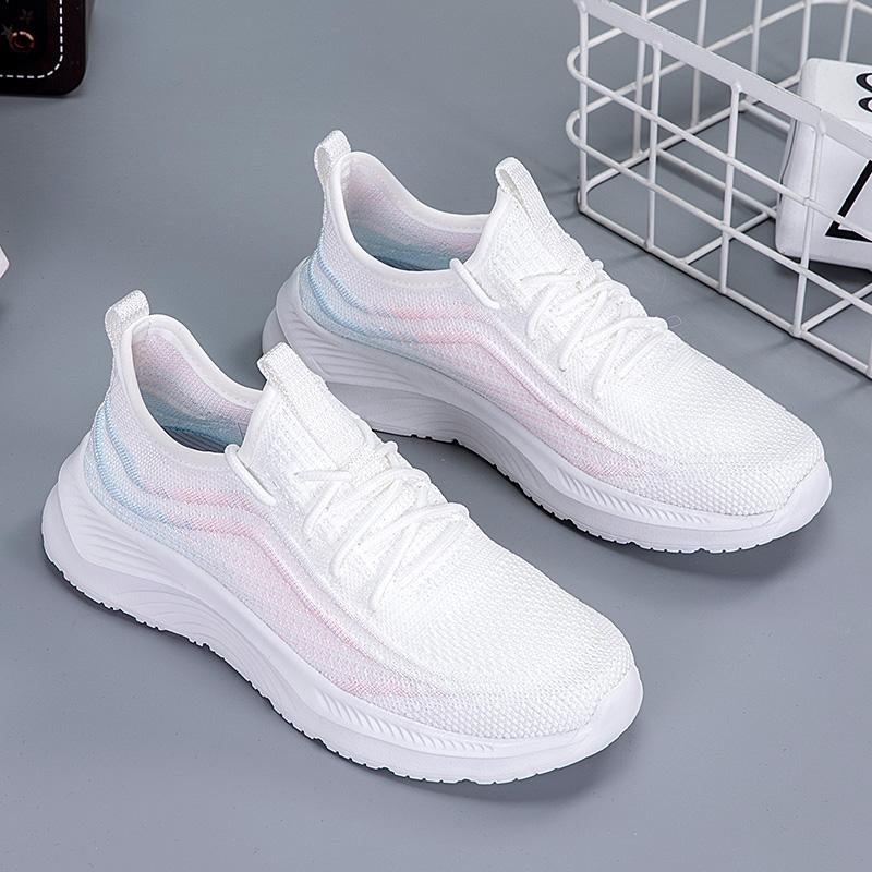 Women Casual Shoes 2025 Hot Sale Breathable Air Mesh Slip-on Female Sock Footwear Outdoor Sneakers Thick Bottom Platforms Big 43