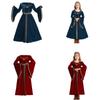 Robe médiévale pour enfant avec coiffe, Vêtements médiévaux pour enfants à manches trompette, Costume Cosplay Halloween pour Fille