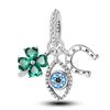 100% Rame Zircone Scintillante Occhio del Diavolo Occhio di Horus Auguri Migliori Portafortuna Perline Adatte a Braccialetti da 3 mm Gioielli Fai da Te