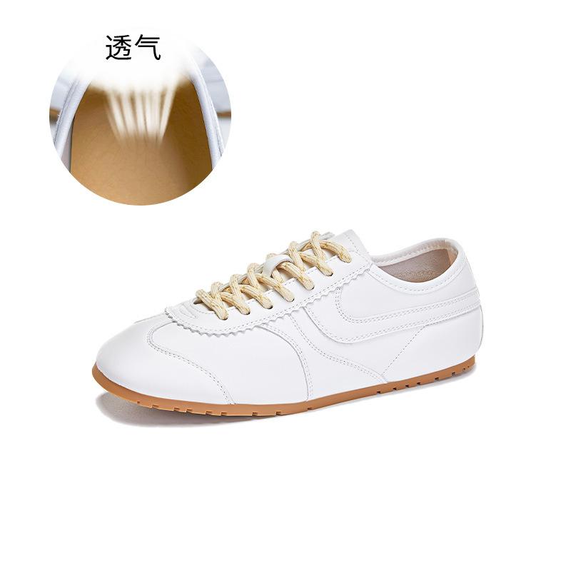 Leather Women's Autumn New Flat-bottomed Sports Shoes Women's Casual Versatile Shoes Children's Solid Color Women's Shoes Trend