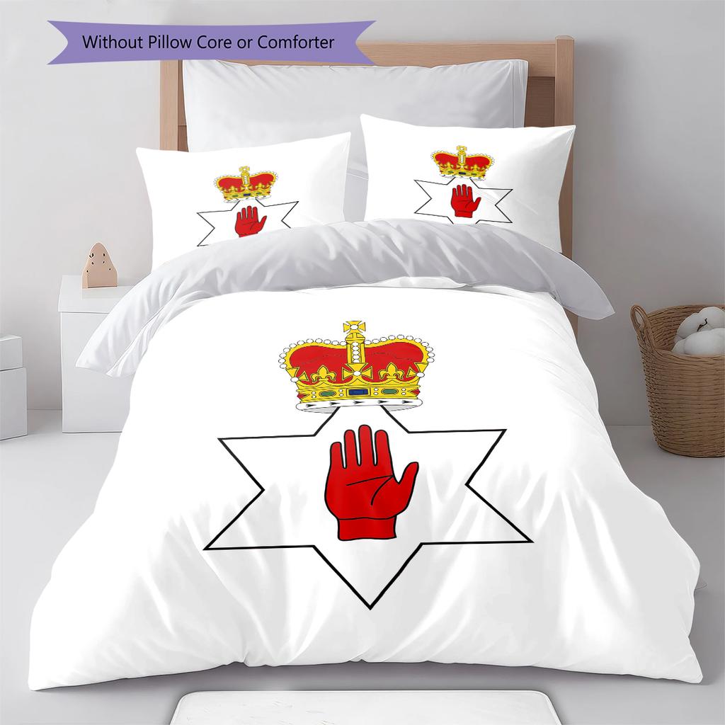 Biancheria da letto con motivo Ulster, Set piumone Copripiumone Federa Regalo di compleanno per la casa (1 * copripiumino + 2 * federa, senza nucleo)