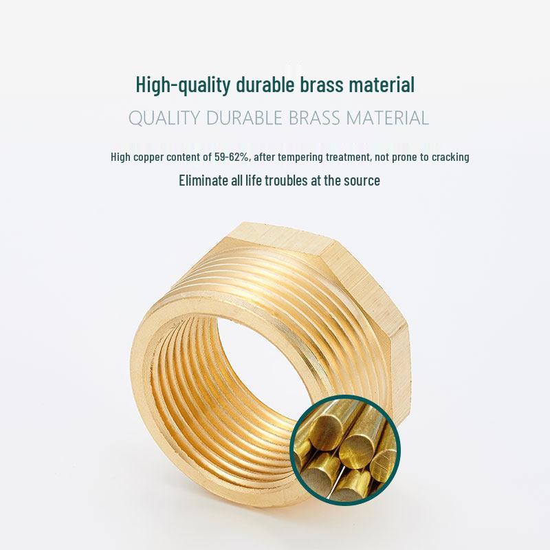 Threaded Core Pressure Reducing Gauge Fitting, Male 1/5'' to 2/5'' to 1/10'' Copper Connector, Core: 1/25'', 3/25'', 1'', 2''.
