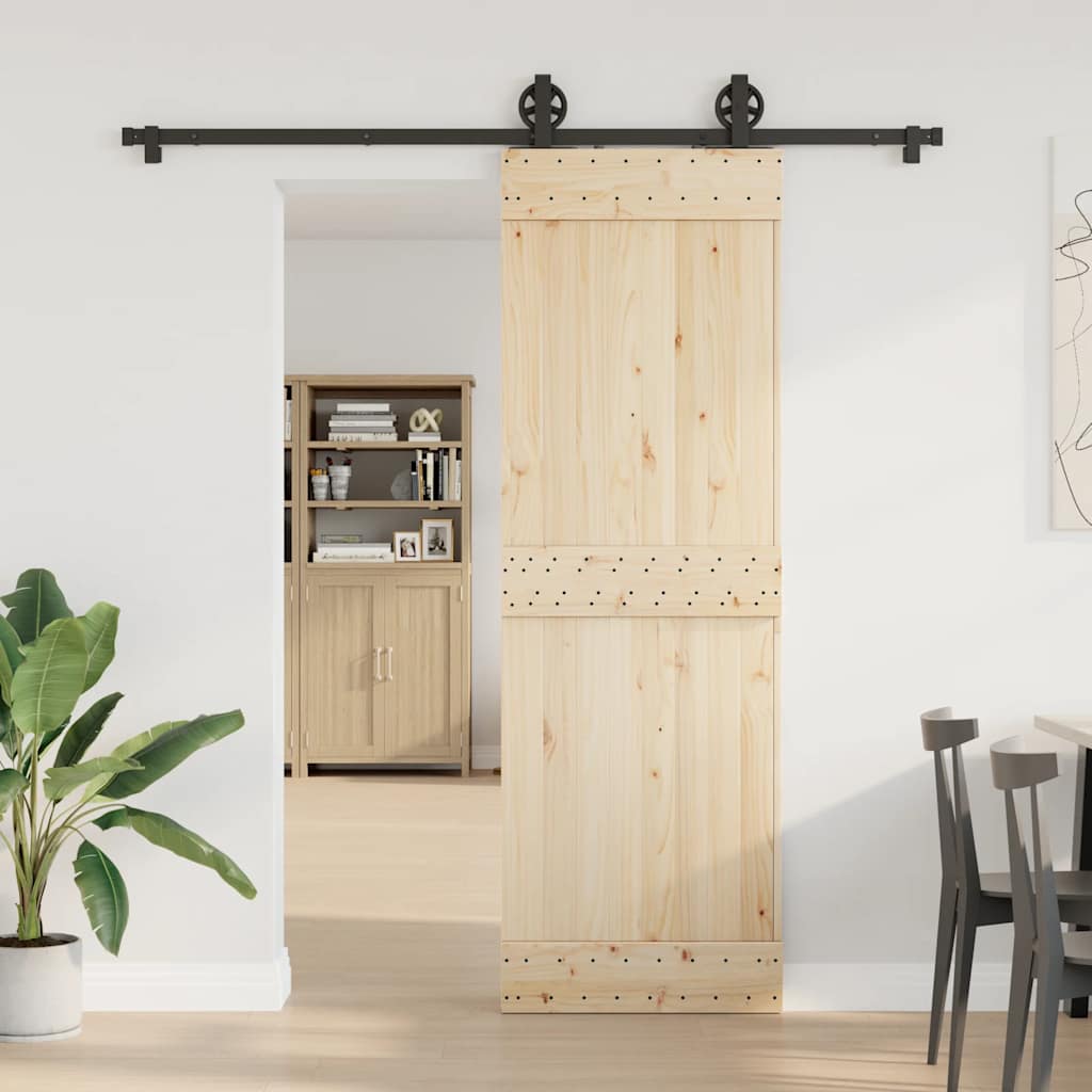 Vidaxl System for Sliding Door Installation, 200 Cm, Steel, Black