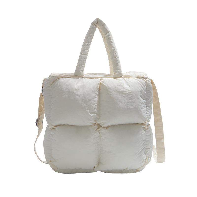 Fashion hand carry cotton clothes bag women's 2025 autumn and winter new trend shoulder bag lazy wind simple messenger bag