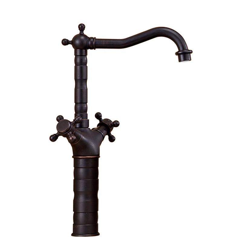 Gold Basin Faucet Bathroom Deck Mounted Dual Handles Black Bathroom Sink Faucet Antique Kitchen Mixer Taps Chrome
