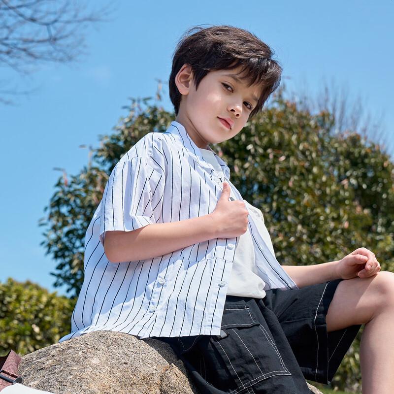 Montagut Boys' Striped Short-Sleeve Summer Shirt