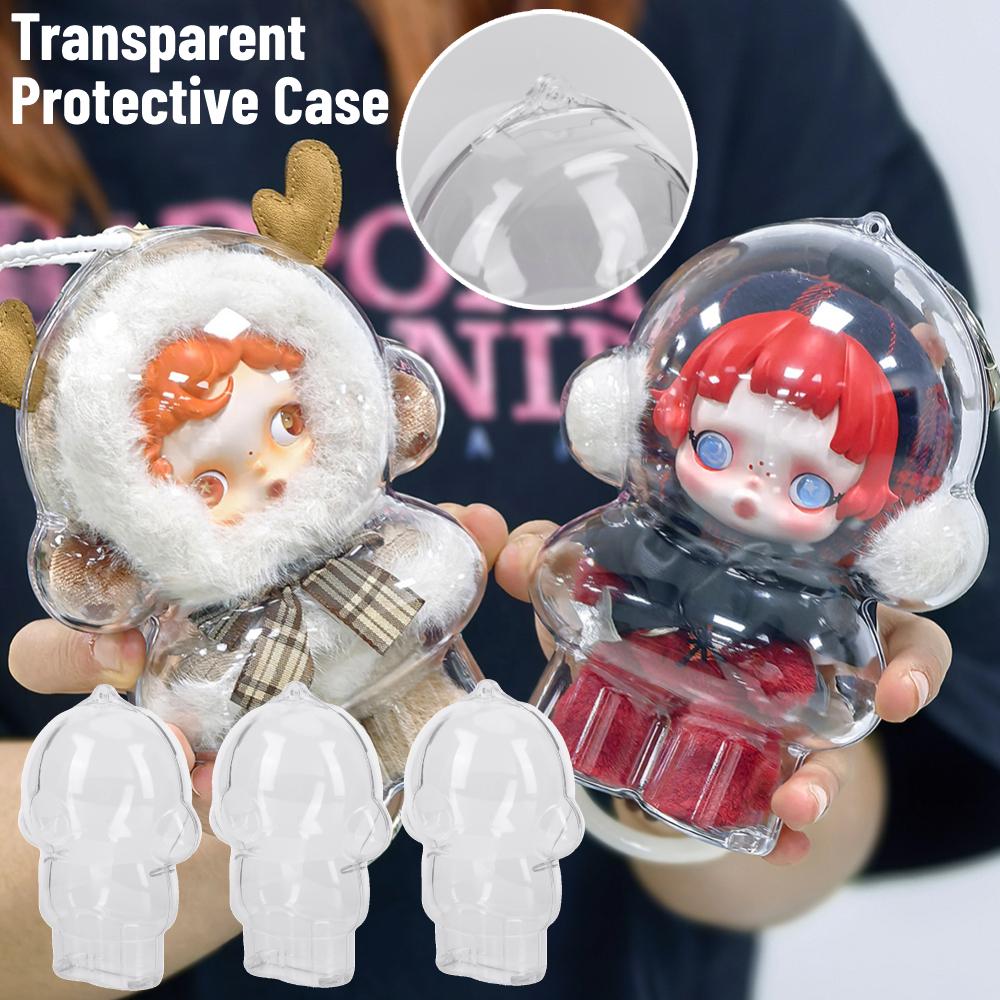 Clear Case For Skull Panda Winter Movement 1-5PCS Transparent Protective Cover Dustproof Display Storage Box Doll Accessories