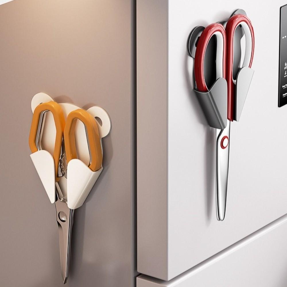 3pcs Punch-Free Scissor Holder Self-adhesive Scissor Display Shelf  Home Organization