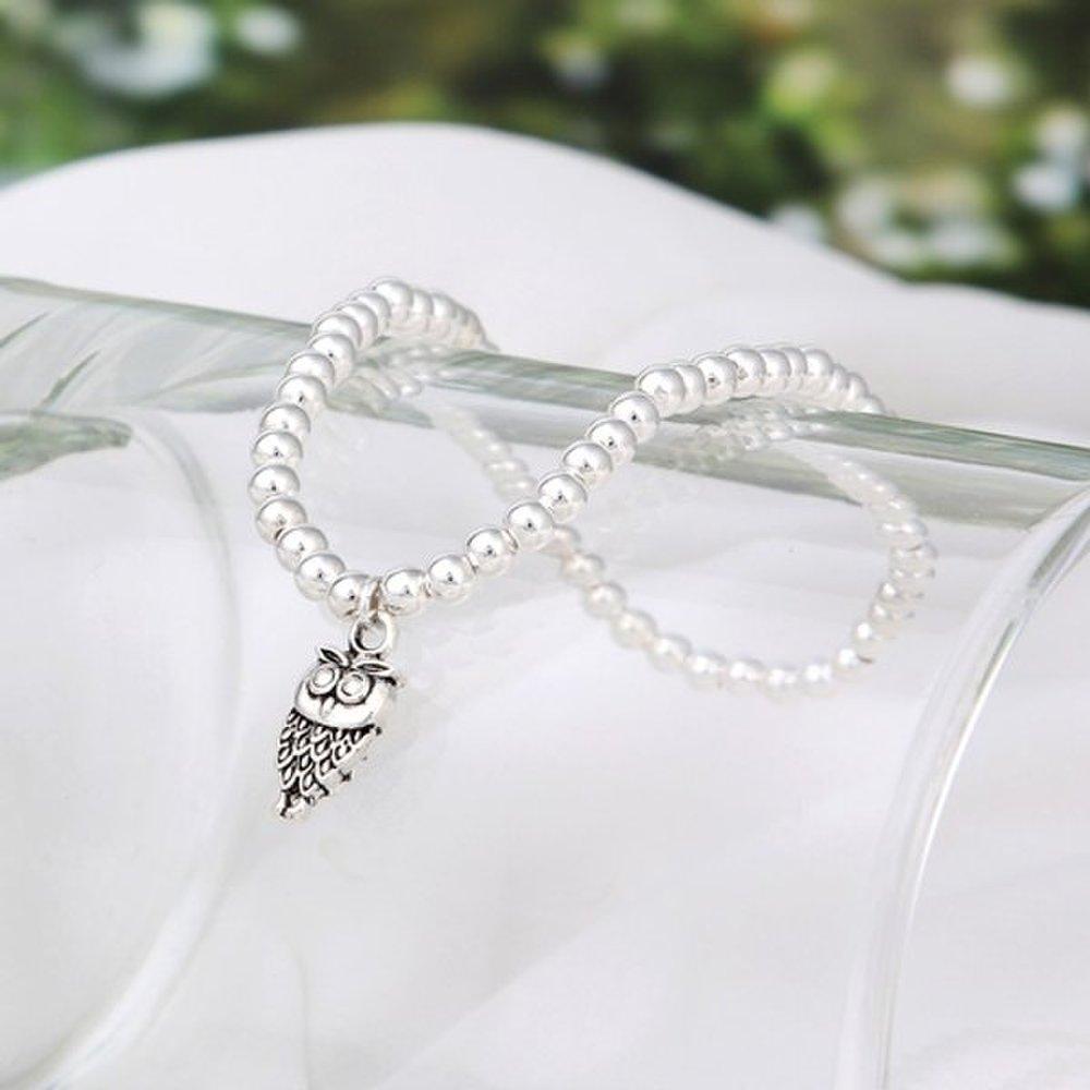 Antique Owl 92.5 Silver Daily Lucky Owl Silver Bracelet