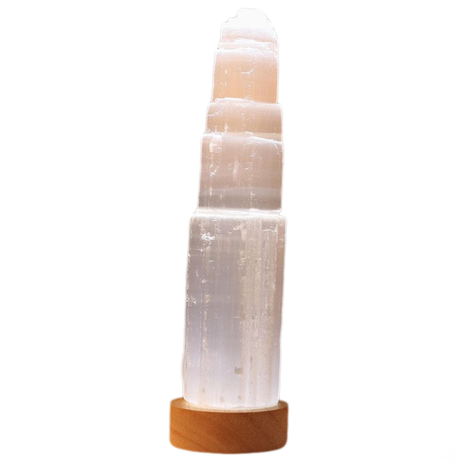

Crystal-Tower Lamp Handcarved Gypsum Towers Hand-Carved Mineral Stone Office Desk Stress Relief for Home Decor/Room Decor