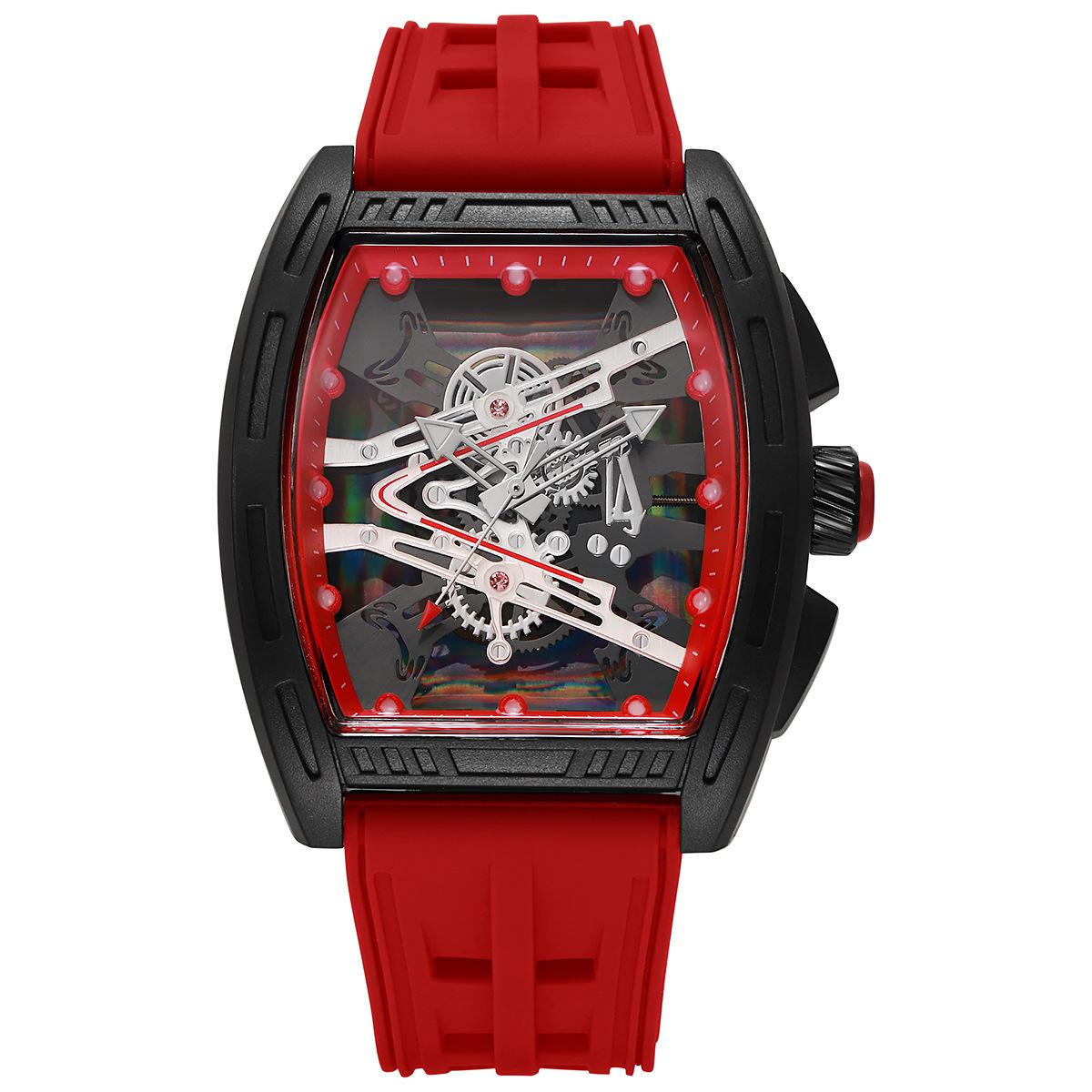 Barrel Hollow Fashion Men S Watch Men S Watch Silicone Strap Watch Quartz Watch