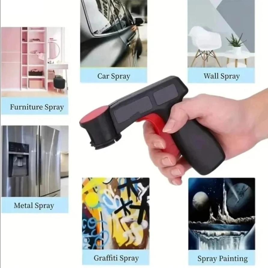 1/1PC Plastic Portable Spray Paint Gun Instant Aerosol Trigger Handle Universal Reusable Car Color Film Pasting Spraying Gun